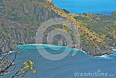 The bay of Ieranto in Sorrento`s peninsula Stock Photo