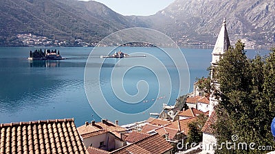 Bay of Kotor, Perast town. Travel and tourism concept. Stock Photo