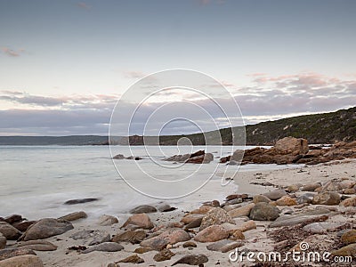 Bay near Canal Rocks at sunset, Western Australia Stock Photo