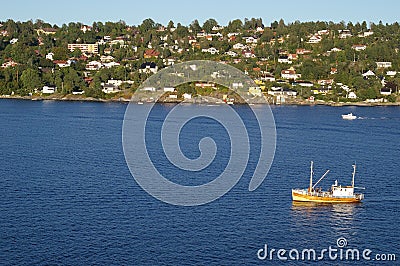 Bay of Oslofjord in Norway Stock Photo