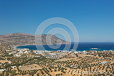 The bay of Pigadia on the greek island Karpathos Stock Photo