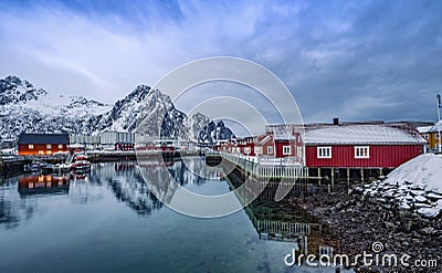 Bay of Slvolvaer Lofoten Islands Norway Stock Photo