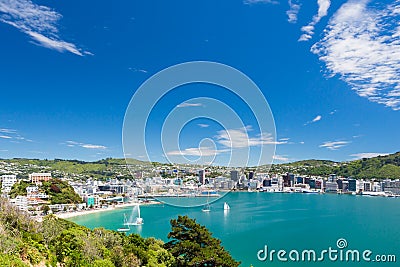 Bay of Wellington and harbour Stock Photo