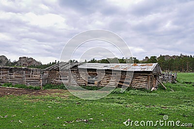 old house in bayanaul mountains Editorial Stock Photo