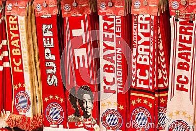 Bayern Munich Fan Shawls Editorial Stock Photo