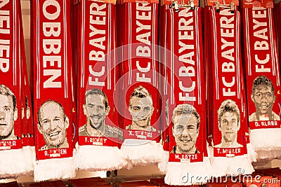 Bayern Munich Fan Shawls Editorial Stock Photo