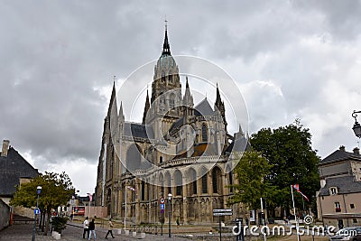 Bayeux Cathedral of Notre Dame, Normandy, France Editorial Stock Photo