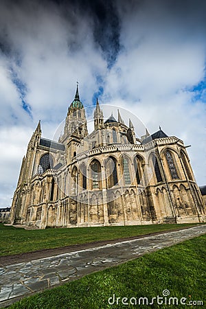 Bayeux medieval Cathedral of Notre Dame, Normandy,France Stock Photo