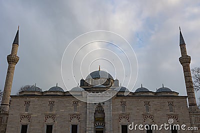 Bayezid or Beyazit Mosque view with cloudy sky Stock Photo