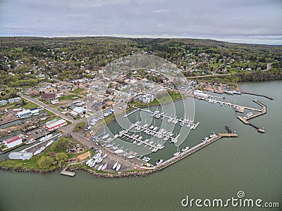 Bayfield Wisconsin and Lake Superior Stock Photo