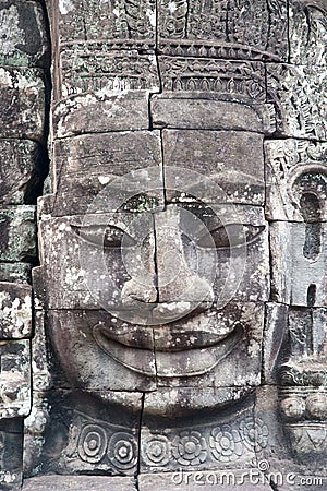 Bayon Faces, Angkor Thom, Cambodia. Stock Photo