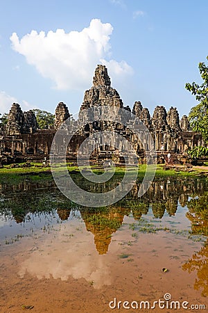 Bayon, the most notable temple at Angkor Thom, Cambodia Stock Photo