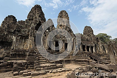 Spires of Bayon Temple in Angkor Thom, Siem Reap, Cambodia Stock Photo