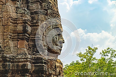 Bayon Temple in Angkor Thom Complex, Cambodia Stock Photo