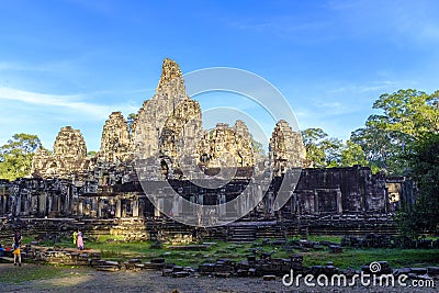 Bayon temple in Angkor Wat Editorial Stock Photo