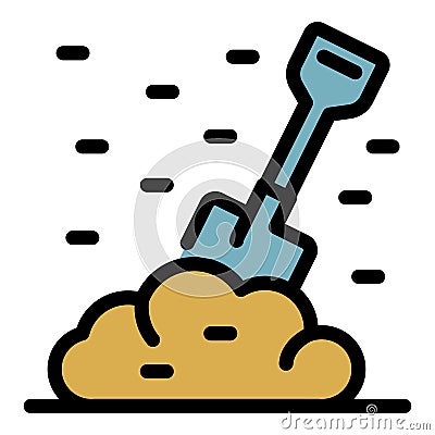 Bayonet shovel icon color outline vector Vector Illustration