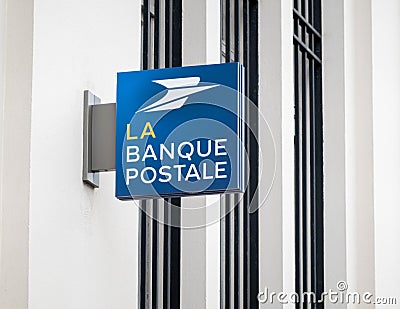 La Banque Postale sign in Bayonne, France Editorial Stock Photo