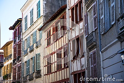 Views of the facade of some traditional buildings of French architecture Editorial Stock Photo