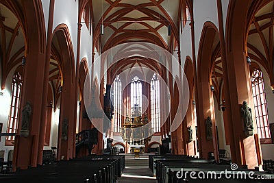 Bayreuth, Germany - October 13, 2023: Interior of city church of the Holy Trinity in Bayreuth, a town in northern Bavaria and the Editorial Stock Photo