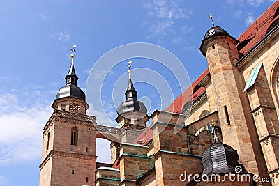 Bayreuth old town church steeple Stock Photo