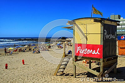 Baywatch tower look over the beach ready to rescue Editorial Stock Photo