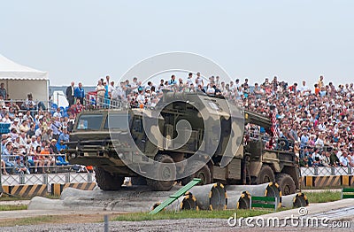 BAZ truck on the obstacle course Editorial Stock Photo