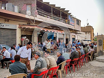 Street scene in Bazar in Old Erbil, Iraq Editorial Stock Photo