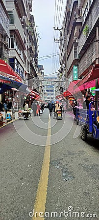 Bazhong China Traditional market Editorial Stock Photo