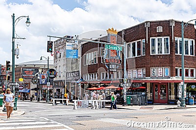BB King Blues Club at the corner of Second and Beale Editorial Stock Photo