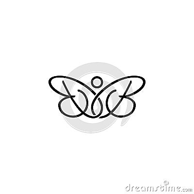 BB letter initial butterfly logo. Stock Photo