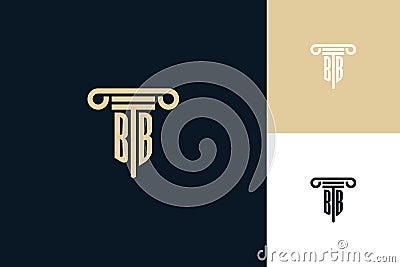 BB monogram initials design logo. Lawyer logo design ideas Vector Illustration