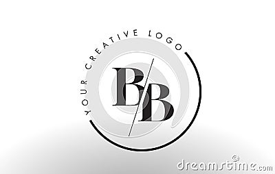 BB Serif Letter Logo Design with Creative Intersected Cut. Vector Illustration