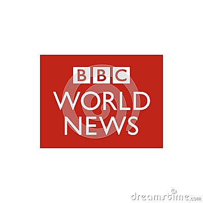 Bbc world news logo editorial illustrative on white background Editorial Stock Photo