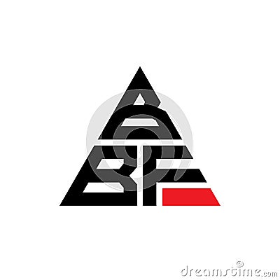 BBF triangle letter logo design with triangle shape. BBF triangle logo design monogram. BBF triangle vector logo template with red Vector Illustration