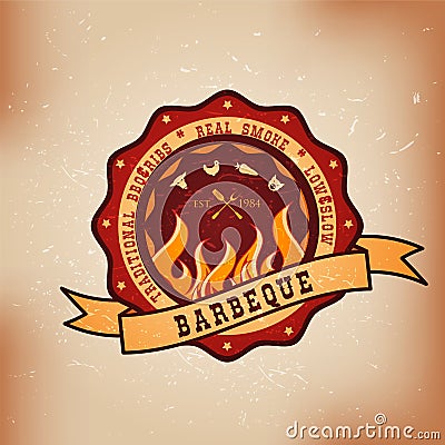 BBQ barbecue logo emblem design Vector Illustration