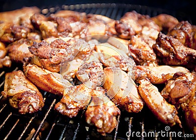 BBQ chicken wings Stock Photo