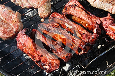 Bbq chinese style lamb ribs Stock Photo