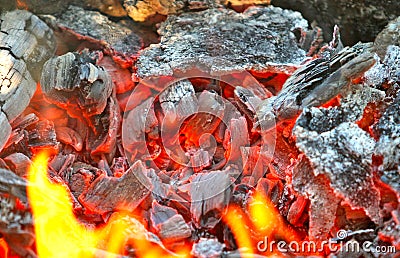 BBQ embers Stock Photo