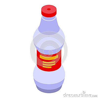 Bbq fire bottle icon isometric vector. Fish picnic Stock Photo