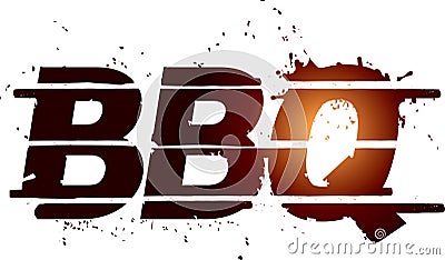 BBQ grill graphic text Vector Illustration