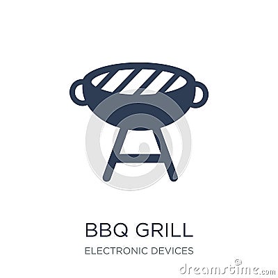 BBQ grill icon. Trendy flat vector BBQ grill icon on white backg Vector Illustration