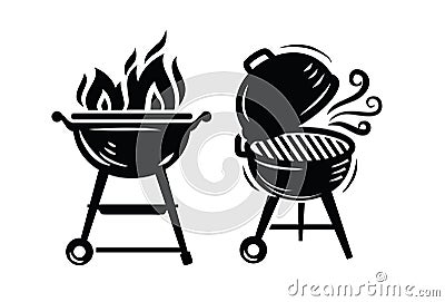 BBQ Grill icons Vector Illustration