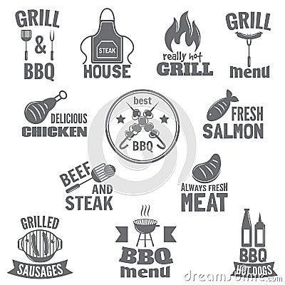 Bbq grill label Vector Illustration