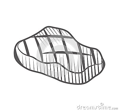 bbq meat portion sketch icon Vector Illustration