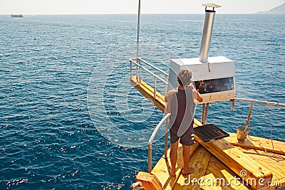 Bbq onboard Stock Photo