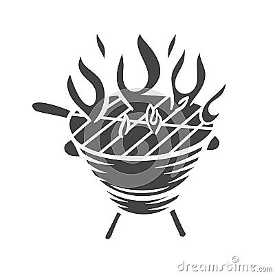 BBQ party grill glyph icon Vector Illustration