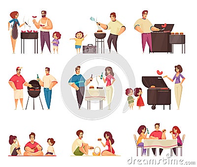 BBQ Party Grill Set Vector Illustration