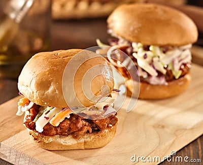 Bbq pulled pork sandwich sliders Stock Photo