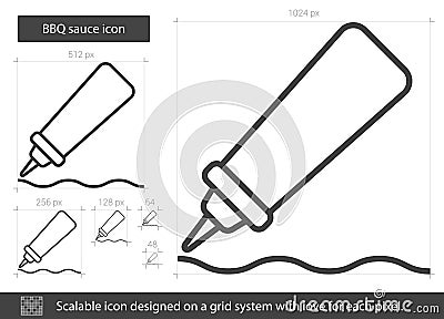 BBQ sauce line icon. Vector Illustration