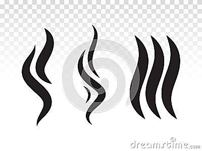 BBQ smoke flame or scent fumes steam icon Vector Illustration